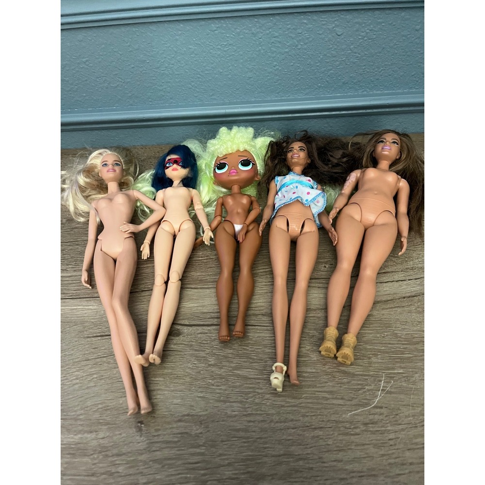 Lot Of 5 Fashion Dolls Barbie LOL Rainbow High Style Mix And Match Body Parts